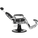 Soleni BUZZ SILVER - Barber Chair, Operator Chair, Hairdresser's Chair, Hairdressing Chair, Black