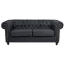 Soleni REPOSE - Two-seater sofa for waiting area - Metal & wood, comfortable, black, hair salon