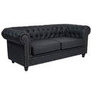 Soleni REPOSE - Two-seater sofa for waiting area - Metal & wood, comfortable, black, hair salon