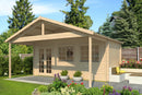Fjordholz Gartenhaus Modell Rolf 44 A mit Vordach