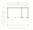 Fjordholz Gartenhaus Modell Rolf 44 C mit Vordach