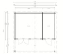 Fjordholz Gartenhaus Modell Rolf 44 D mit Vordach