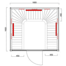 Hydrosan Trockene Heimsauna mit Infrarot-Niedertemperatur, Tromsø4, 4-5 Personen, 180 x 150 cm, 230 V