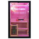 Hydrosan Hochtemperatur-Sauna (finnisch) mit Forsa1-BL/Harvia 3,5-kW-Ofen für 2 Personen (120 x 120 cm)