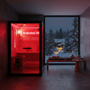 Hydrosan Hochtemperatur-Sauna (finnisch) mit Forsa1-BL/Harvia 3,5-kW-Ofen für 2 Personen (120 x 120 cm)