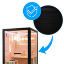 Hydrosan Hochtemperatur-Sauna (finnisch) mit Forsa1-BL/Harvia 3,5-kW-Ofen für 2 Personen (120 x 120 cm)