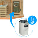 Hydrosan Hochtemperatur-Sauna (finnisch) mit KEMI2/HARVIA 3,5-kW-Ofen für 1-2 Personen (120 x 120 cm)