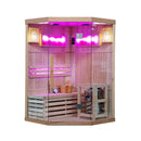 Hydrosan Hochtemperatur-Sauna (finnisch) mit KEMI2/HARVIA 3,5-kW-Ofen für 1-2 Personen (120 x 120 cm)