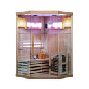 Hydrosan Hochtemperatur-Sauna (finnisch) mit KEMI2/HARVIA 3,5-kW-Ofen für 1-2 Personen (120 x 120 cm)