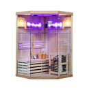 Hydrosan Hochtemperatur-Sauna (finnisch) mit KEMI2/HARVIA 3,5-kW-Ofen für 1-2 Personen (120 x 120 cm)