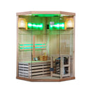 Hydrosan Hochtemperatur-Sauna (finnisch) mit KEMI2/HARVIA 3,5-kW-Ofen für 1-2 Personen (120 x 120 cm)