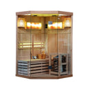 Hydrosan Hochtemperatur-Sauna (finnisch) mit KEMI2/HARVIA 3,5-kW-Ofen für 1-2 Personen (120 x 120 cm)