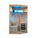 Hydrosan Hochtemperatur-Sauna (finnisch) mit KEMI2/HARVIA 3,5-kW-Ofen für 1-2 Personen (120 x 120 cm)