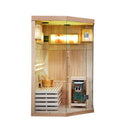 Hydrosan Hochtemperatur-Sauna (finnisch) mit KEMI2/HARVIA 3,5-kW-Ofen für 1-2 Personen (120 x 120 cm)
