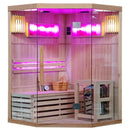 Hydrosan Hochtemperatur-Sauna (finnisch) mit KEMI2/HARVIA 3,5-kW-Ofen für 1-2 Personen (120 x 120 cm)