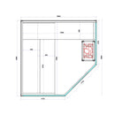 Hydrosan Sauna-Kombination Infrarot/Finnisches Moos2 mit 8-kW-Ofen für 5-6 Personen, 200 x 200 cm, 2-in-1