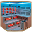 Hydrosan Sauna-Kombination Infrarot/Finnisches Moos2 mit 8-kW-Ofen für 5-6 Personen, 200 x 200 cm, 2-in-1