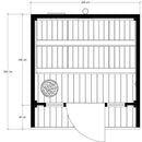 Hydrosan Finnischer Gartenpavillon mit Mira-Ofen (9 kW), 6 Personen, 200 x 205 cm