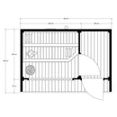 Hydrosan Finnischer Gartenpavillon mit Selin-Ofen (9 kW), 6 Personen, 205 x 300 cm