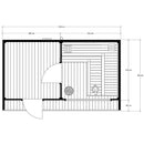 Hydrosan Finnischer Gartenpavillon mit Silva-Ofen (9 kW), 6–7 Personen, 250 x 410 cm