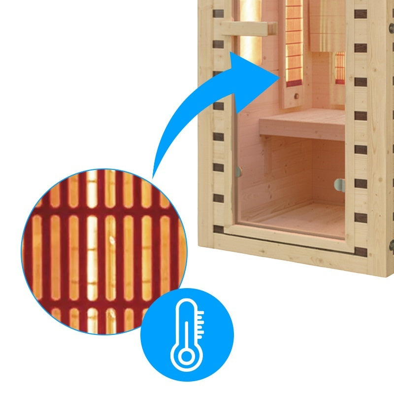 Hydrosan Infrarot-Heimsauna mit niedriger Temperatur, Tromsø1, 1-2 Personen, 90x90 cm, 230 V