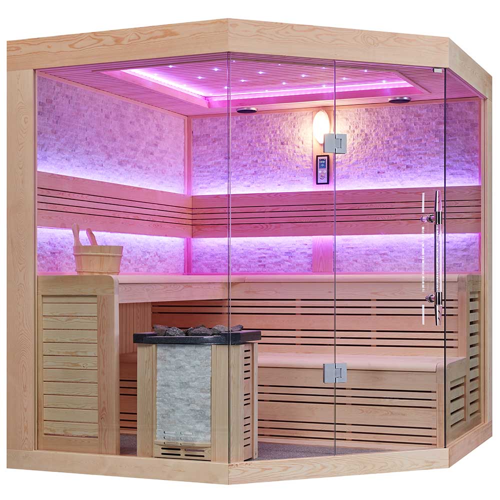 Mazur MUE-1242 Trockensauna mit HARVIA 6kW Heizgerät 200x200x210cm
