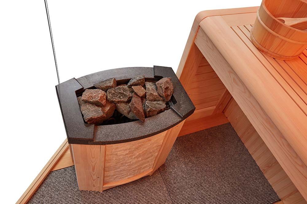 Mazur MUE-1242 Trockensauna mit HARVIA 6kW Heizgerät 200x200x210cm