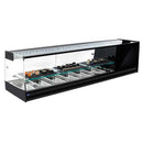 Virtus & Mastro sushi refrigerated display case with straight front glazing and 1 glass shelf, 4x GN 1/3 H=40 mm