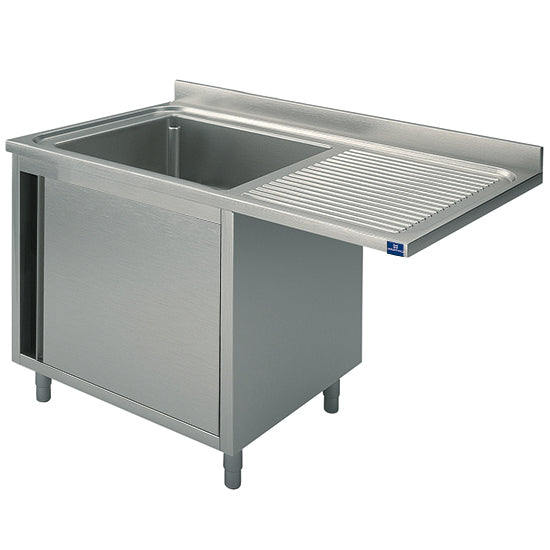 Virtus & Mastro Spülschrank mit Flügeltür für Einbau-Geschirrspüler, 1 Becken links, 1200x700 mm