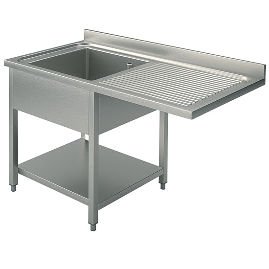 Virtus & Mastro Spültisch mit Zwischenboden für Einbau-Geschirrspüler, 1 Becken links, 1500x700 mm