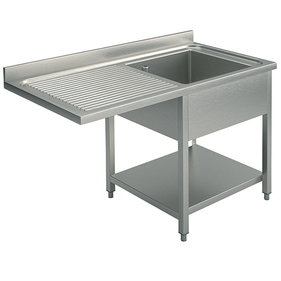 Virtus & Mastro Lavello con ripiano intermedio per lavastoviglie da incasso, 1 vasca a destra, 1500x600 mm