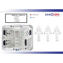 Sanotechnik - OASIS OUTDOOR WHIRLPOOL white marble inkl. Abdeckung und Stiege 208x175x90 cm