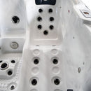 Sanotechnik - OASIS MAXI OUTDOOR WHIRLPOOL white marble inkl. Abdeckung und Stiege 210x210x95 cm