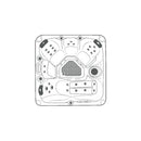 Sanotechnik - PALMA OUTDOOR WHIRLPOOL blue marble inkl. Abdeckung und Stiege 190x190x86 cm