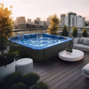 Sanotechnik - PALMA OUTDOOR WHIRLPOOL blue marble inkl. Abdeckung und Stiege 190x190x86 cm