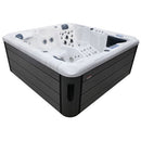 Sanotechnik - HAWAI OUTDOOR WHIRLPOOL white marble inkl. Abdeckung und Stiege 220x220x95 cm