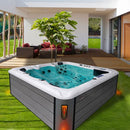 Sanotechnik - HAWAI OUTDOOR WHIRLPOOL white marble inkl. Abdeckung und Stiege 220x220x95 cm