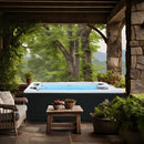 Sanotechnik - DIABLO OUTDOOR WHIRLPOOL white marble inkl. Abdeckung und Stiege 210x160x80 cm