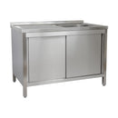 Spülschrank 1200 x 600 x 850 mm 1 Becken rechts, mit Grundboden      600 mm Tiefe