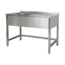 Spültisch 1200 x 600 x 850 mm 1 Becken links, Ohne Grundboden  600 mm Tiefe