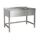 Spültisch 1200 x 600 x 850 mm 1 Becken rechts, Ohne Grundboden  600 mm Tiefe
