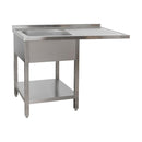 Spülzentrum 1200 x 700 x 850 mm 1 Becken links, mit Grundboden      700 mm Tiefe