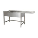 Spülzentrum 1600 x 700 x 850 mm 2 Becken links, mit Grundboden      700 mm Tiefe