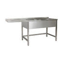 Spülzentrum 1500 x 600 x 850 mm 2 Becken rechts, mit Grundboden      600 mm Tiefe