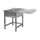 Spülzentrum 1200 x 700 x 850 mm 1 Becken links, ohne Grundboden      700 mm Tiefe
