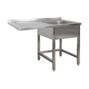 Spülzentrum 1200 x 600 x 850 mm 1 Becken rechts, ohne Grundboden      600 mm Tiefe