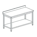 Virtus & Mastro work table with intermediate shelf and raised edge, 1900x800 mm