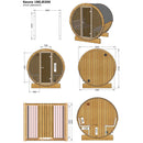 Fjordholz Ergonomic 180 Barrel Sauna with Full Glass Front