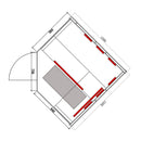 Hydrosan Trockene Infrarotsauna mit niedriger Temperatur, Alta4, 4-5 Personen, 150x150 cm