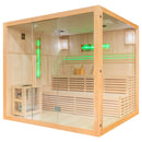 Mazur MO-EA4S XXL Trockensauna mit HARVIA 8 kW Ofen, Salzstein und Wandisolierung 220 x 200 x 200 cm
